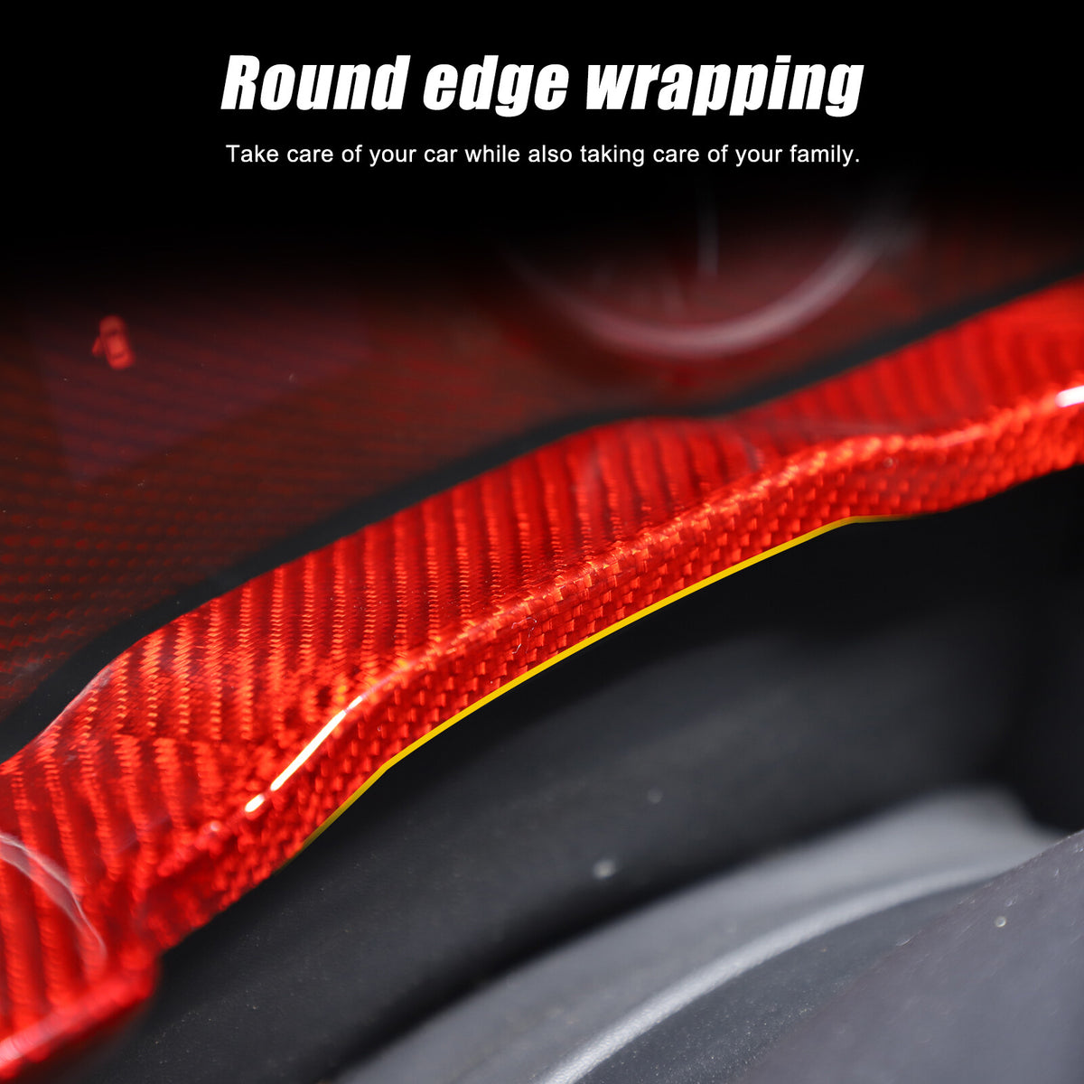 Red Real Carbon Fiber Center Dashboard Trim For Subaru Crosstrek 24+ 2