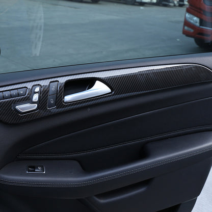 Carbon Fiber ABS Door Handle Panel Trim Cover Strip for Benz GLE GLS ML GL 13-19 4