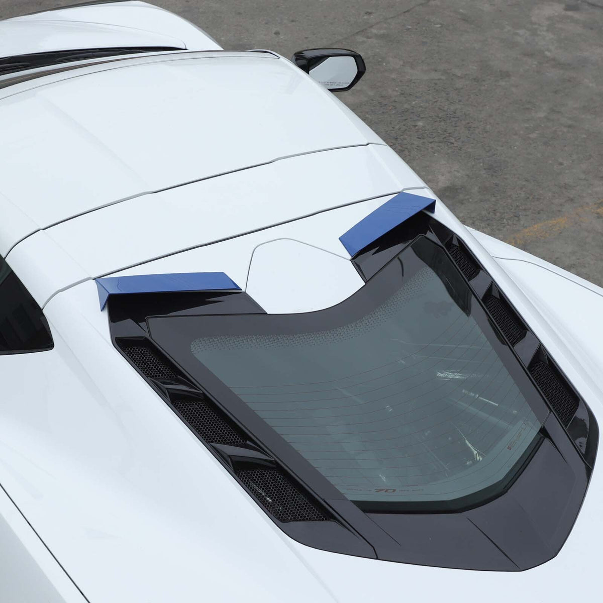 Blue Rear Windshield Spoiler Anti-wind Buffeting Deflector for Corvette C8 Coupe 24