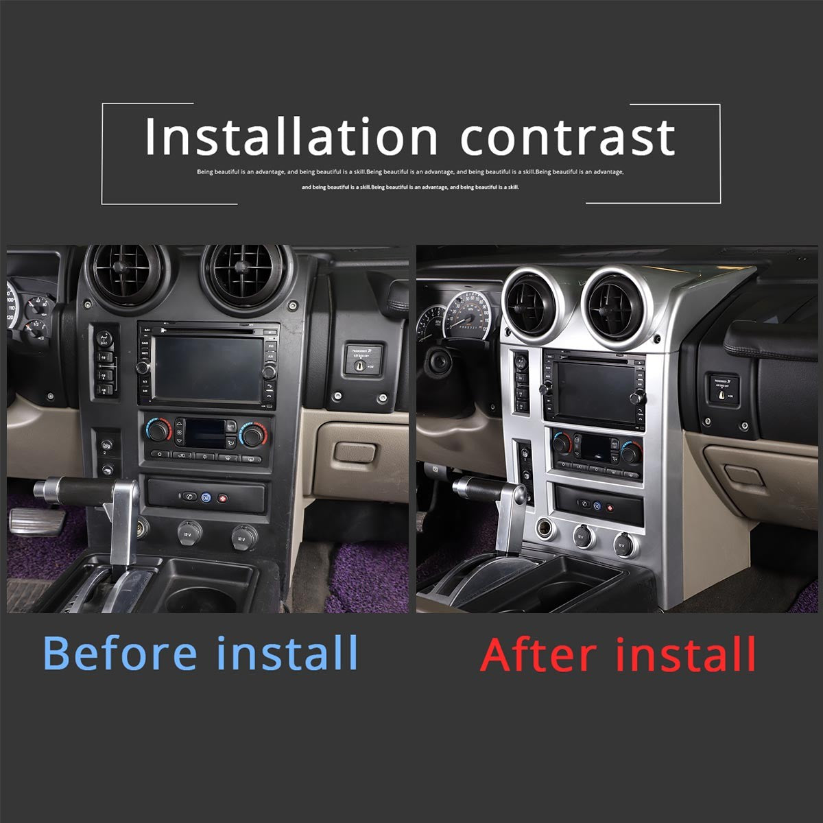 Silver Interior Air Condition Panel Cover Trim For Hummer H2 2003-2007 14