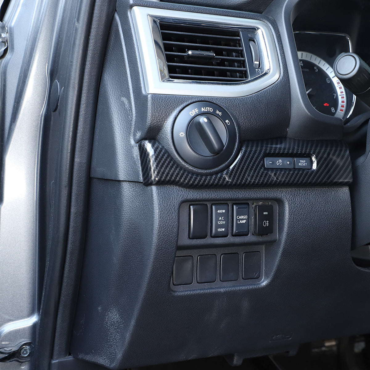 ABS Carbon fiber Dashboard Center Console Trim Cover for Nissan Titan 2016-23 13