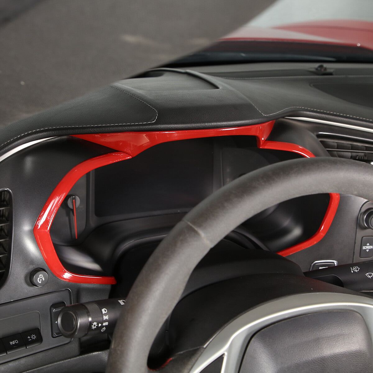 Sports Red ABS Interior Decoration Cover Trim Kit For Corvette C7 2014-19 - Styles 1-5 45