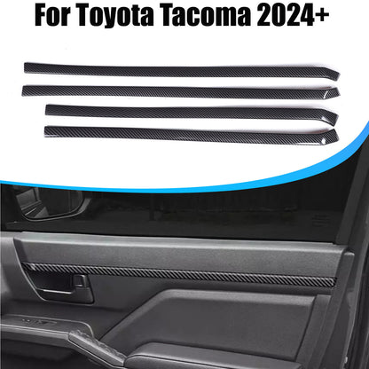 ABS Carbon fiber Interior door panel Trim Strip Cover For Toyota Tacoma 2024+ 1