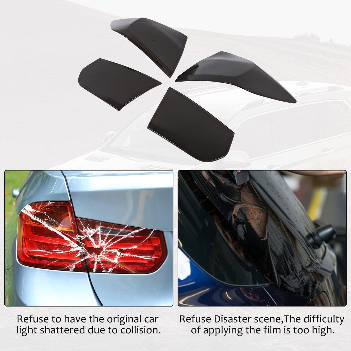 Smoked Black Rear Tail Light Cover Trim For BMW 3 Series F30 F35 /BMW M3 F80 11