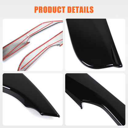 Glossy Piano Black ABS Interior Door Anti-Kick Panel Trim For Corvette C8 2020+ 10
