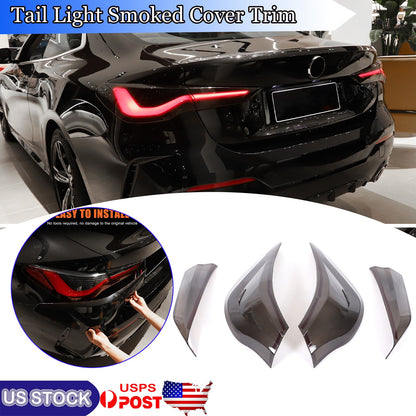 Smoked Rear Tail Light Blackout Overlay Cover For BMW 4 Series G22 G82 2021+ US 2