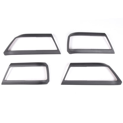 Matte Real Carbon Fiber Interior Door Handle Cover Trim For LR Defender 110 20+ 9