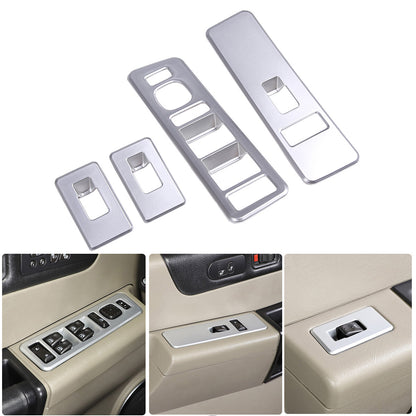 ABS Silver Window Lift Panel Switch Cover Trim For Hummer H2 03-07 1
