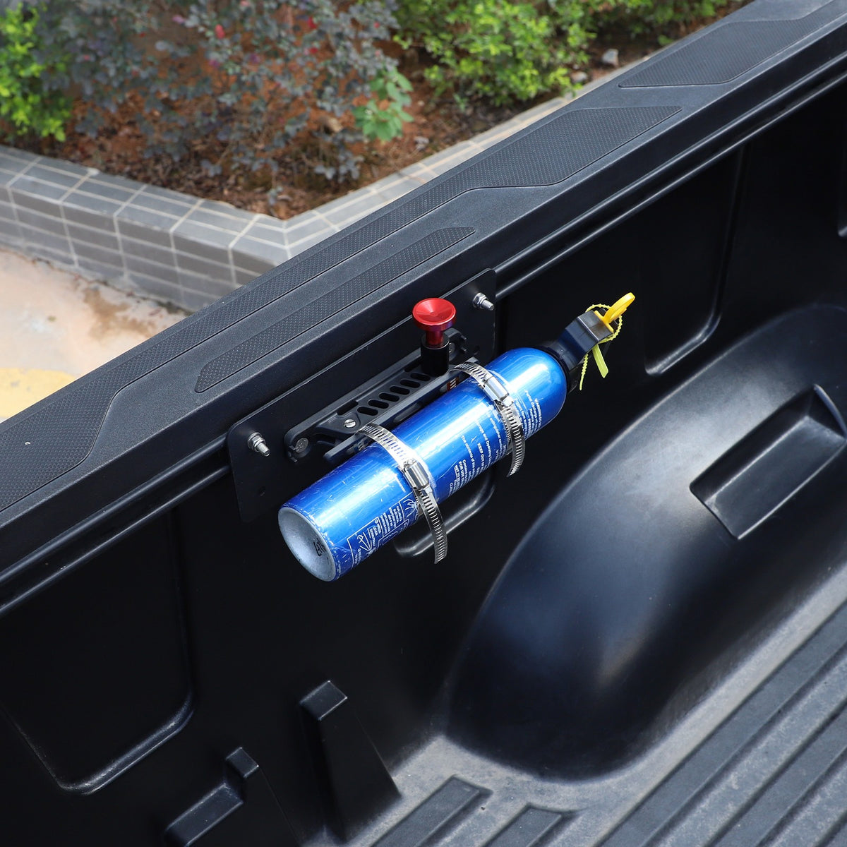 Black Carbon Steel Fire Extinguisher Mount Bracket For Toyota Tundra2022+ 1