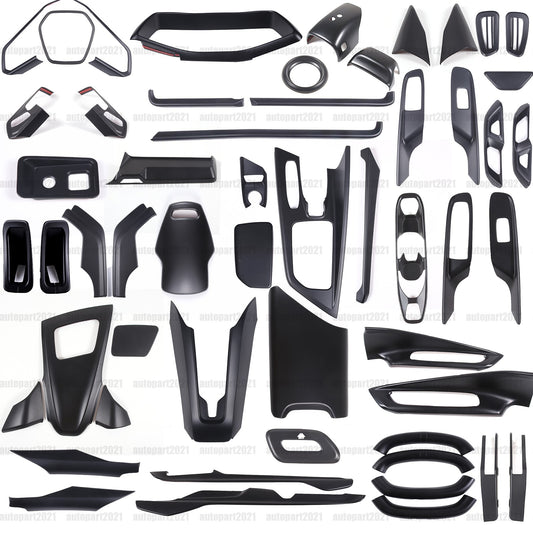 Matte Black ABS Full Interior Set Cover Trim Kit For Corvette C8 2020-25 - Styles 26-28 1