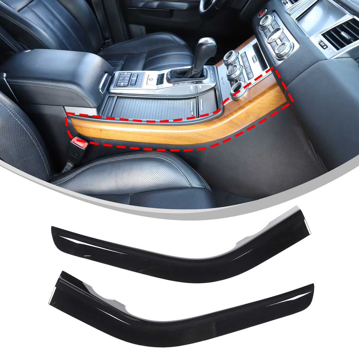 Piano Black Center Console Side Trim For LR Range Rover Sport L320 2010-2013 US 2