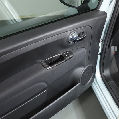 Real Carbon Fiber Mirror Adjustment Panel Trim For Fiat 500 312 2010-2022 13