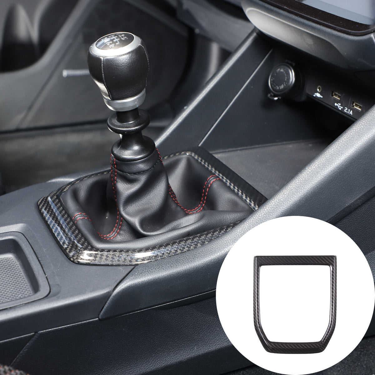 Real Carbon fiber Center Gear Shift Panel trim Cover for Subaru WRX VB MT 22+ 2