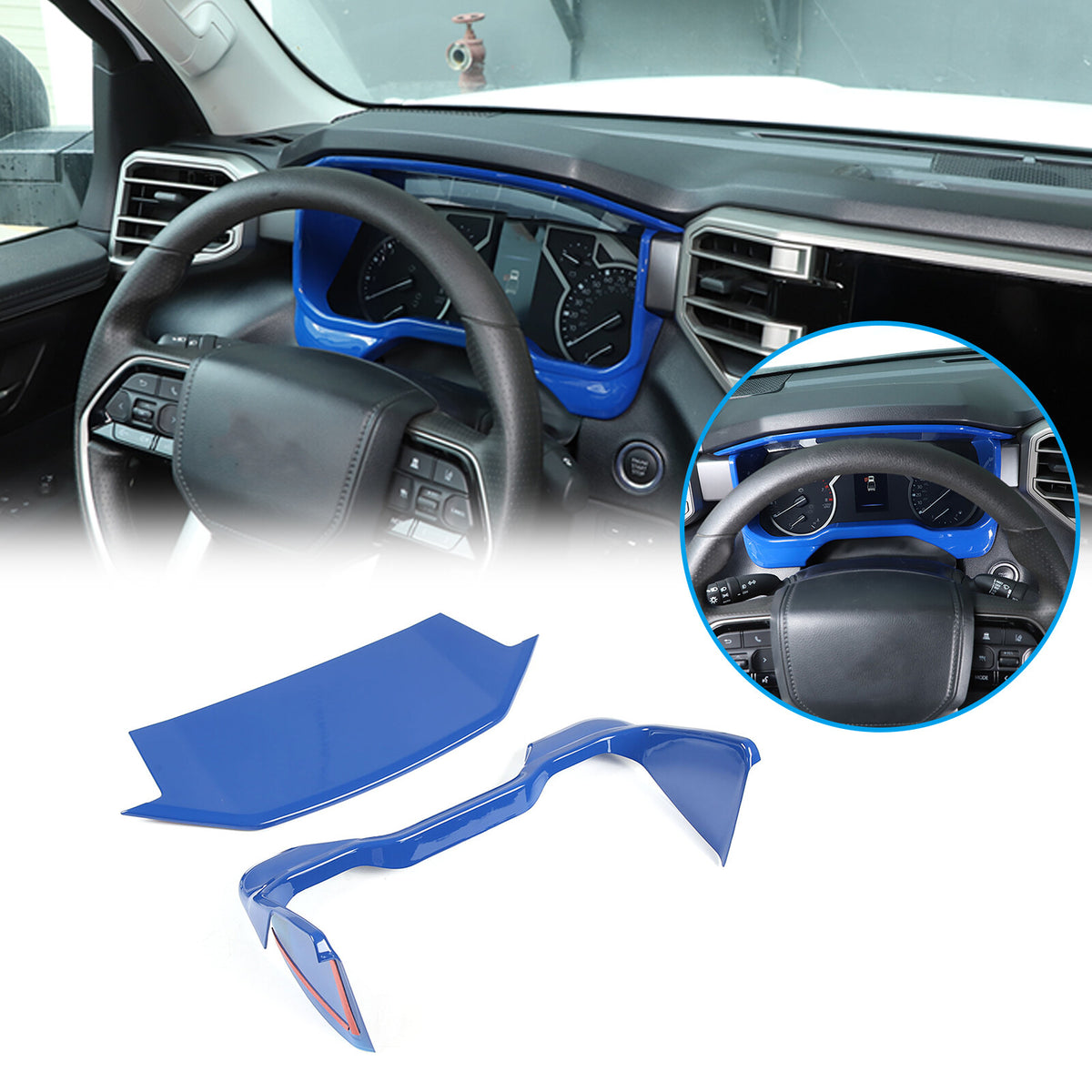 Matte Black Dashboard Instrument Frame Trim Cover For Toyota Tundra 2022-26 18
