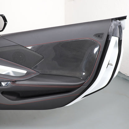 Real Carbon Fiber Interior Door Cover Trim Decoration for Corvette C8 2020-26 9