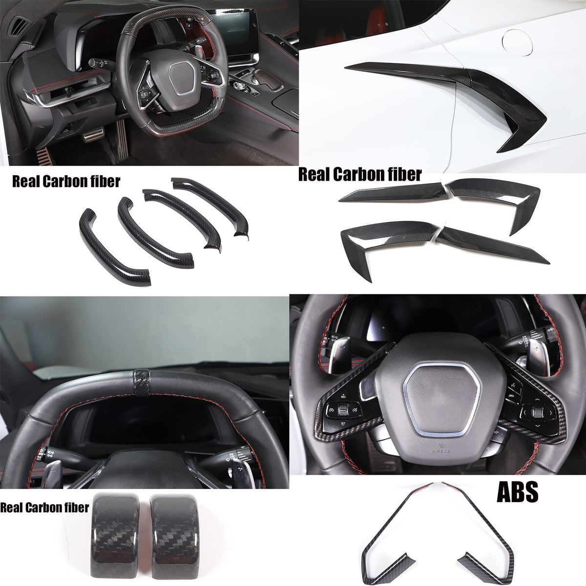 Carbon Fiber Interior Trim Cover Set For Corvette C8 2020-2026 1