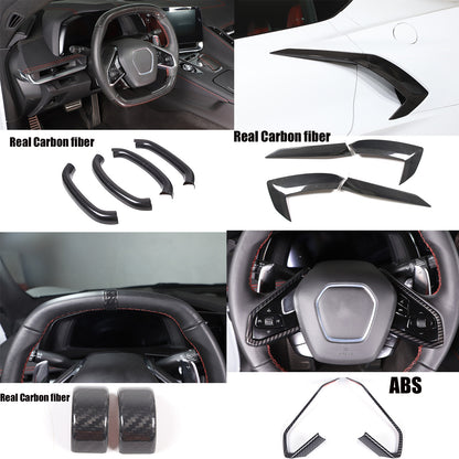 Carbon Fiber Interior Trim Cover Set For Corvette C8 2020-2026 1