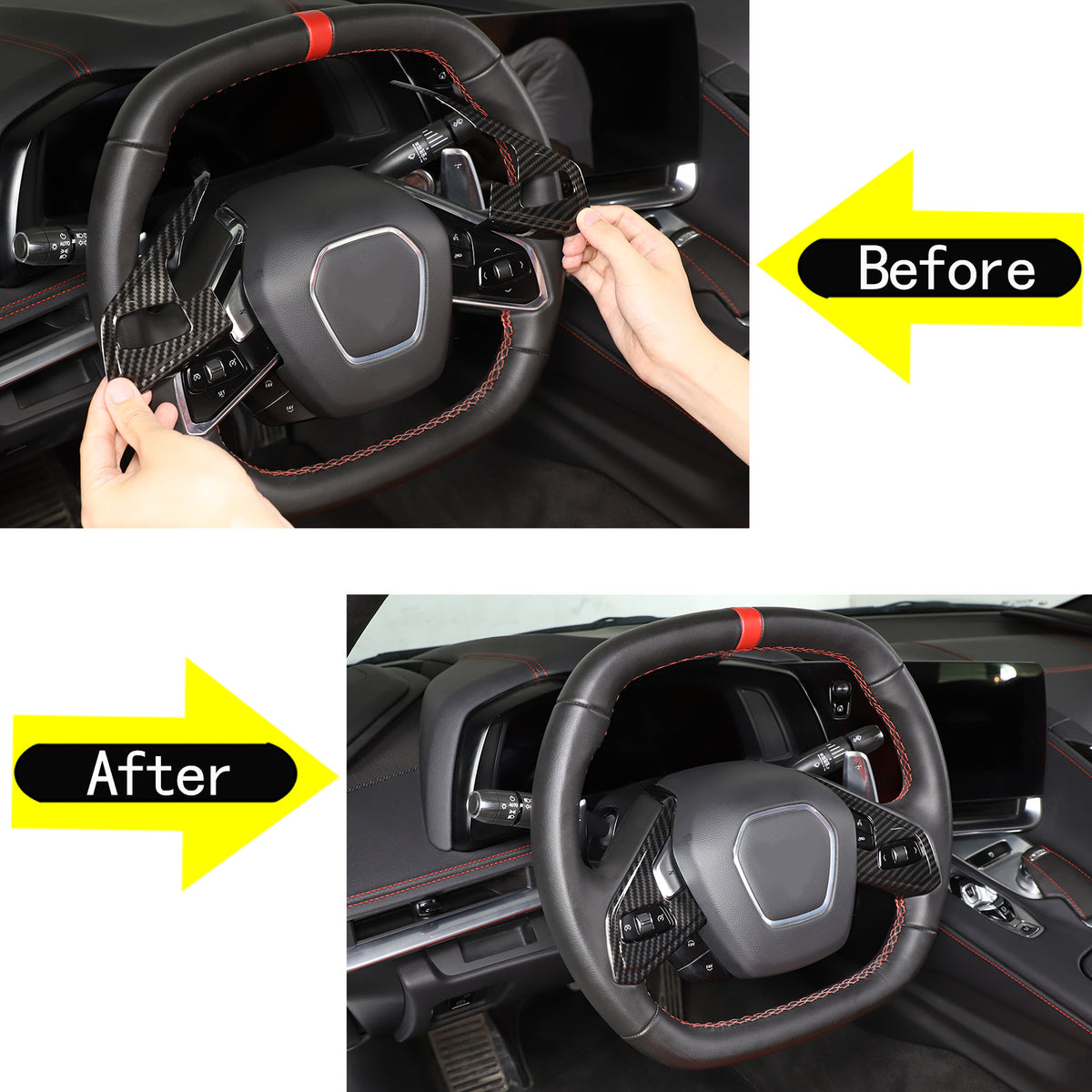 Carbon Fiber ABS Interior Full Decor Cover Trim Kit For Corvette C8 2020-2025 - Styles 1-5 42