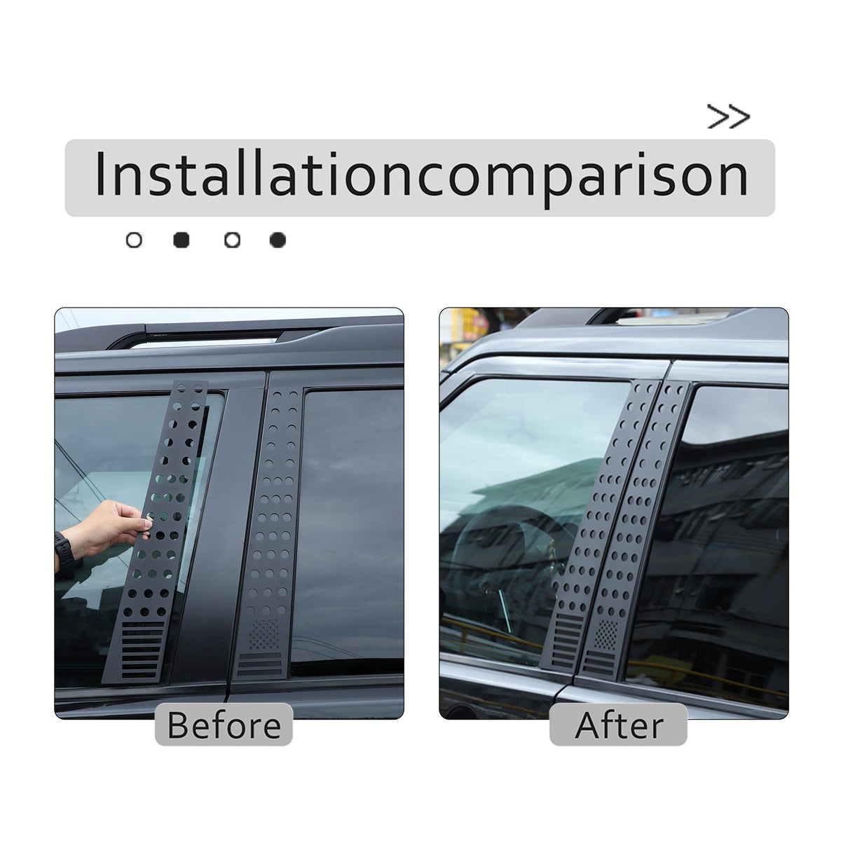 US Flag Alloy Window Center Pillar Trim For Land Rover Discovery 3/4 04-16 US 9