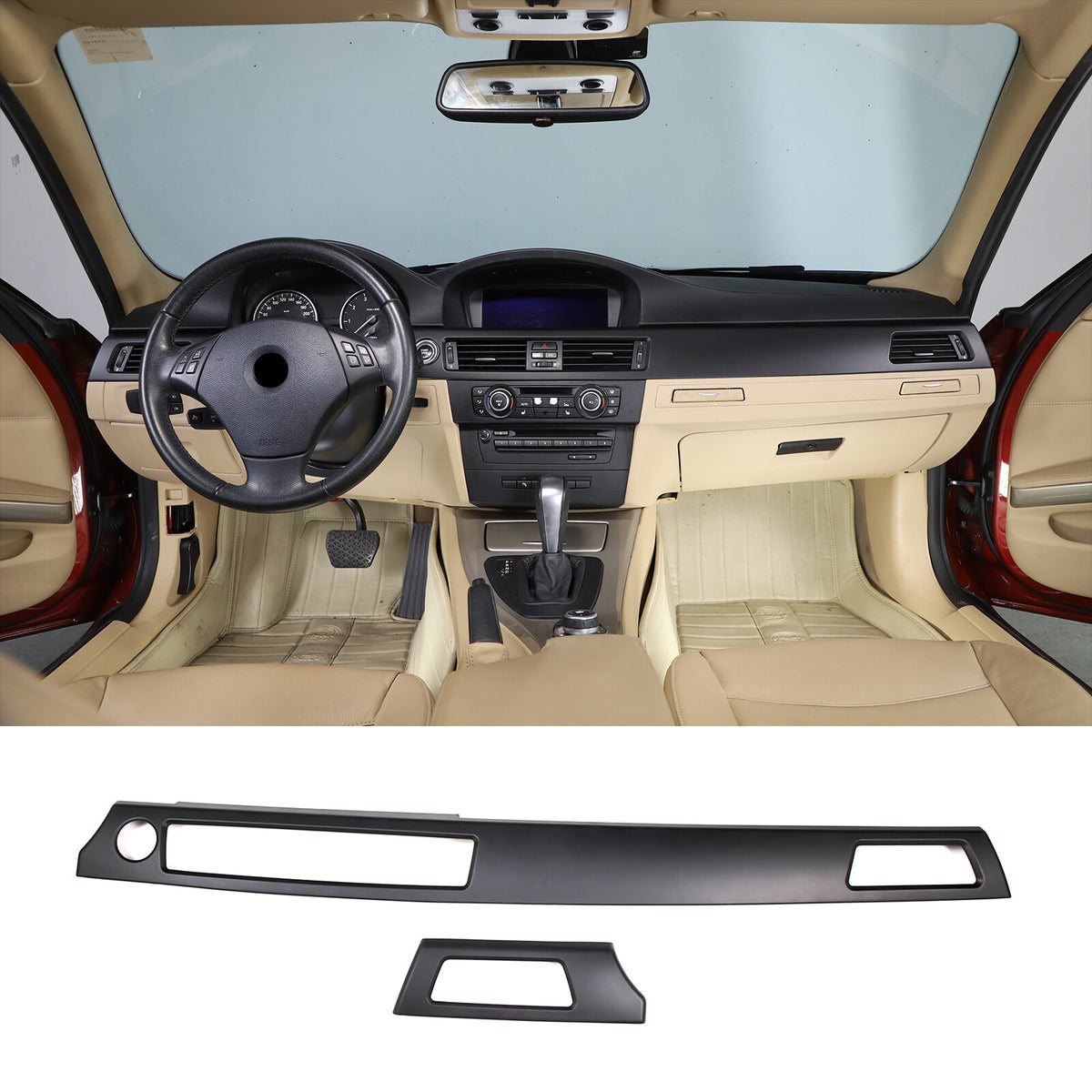 Matte Black Interior Center Dashboard Panel trim For BMW 3 Series E90 E92 05-12 3