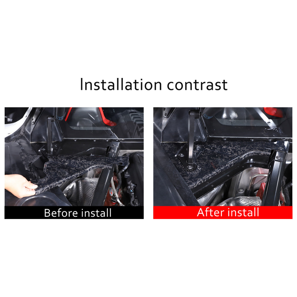Forged Carbon fiber Front Hood Lift Support Corner Cover Trim For Corvette C8 18