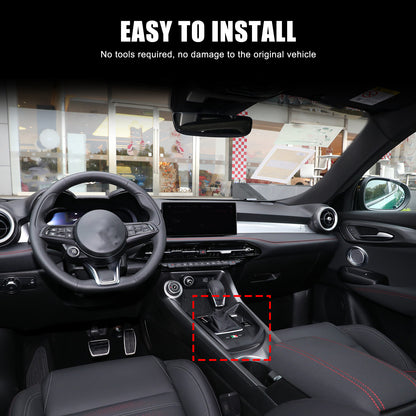 Real Carbon Fiber Center Gear Shift Panel Trim For Alfa Romeo Tonale 2023-2025 14