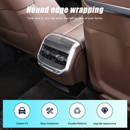 Real Carbon Fiber Rear Air Vent Outlet Cover Trim For BMW 7 Series G70 2023-2024 11