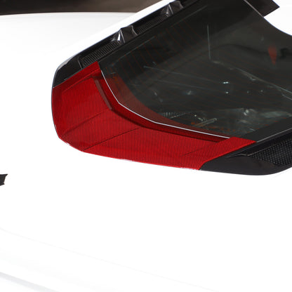 Red Real Carbon Fiber Rear Window Lower Trim For Corvette C8 Coupe 2020-26 US 15