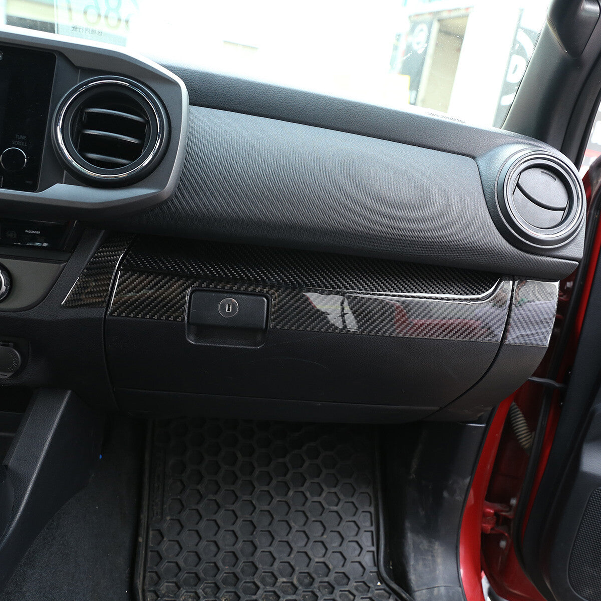 Real Carbon Fiber Co-pilot Central Control Panel Trim For Toyota Tacoma 15-20 6