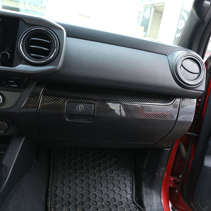 Real Carbon Fiber Co-pilot Central Control Panel Trim For Toyota Tacoma 15-20 6