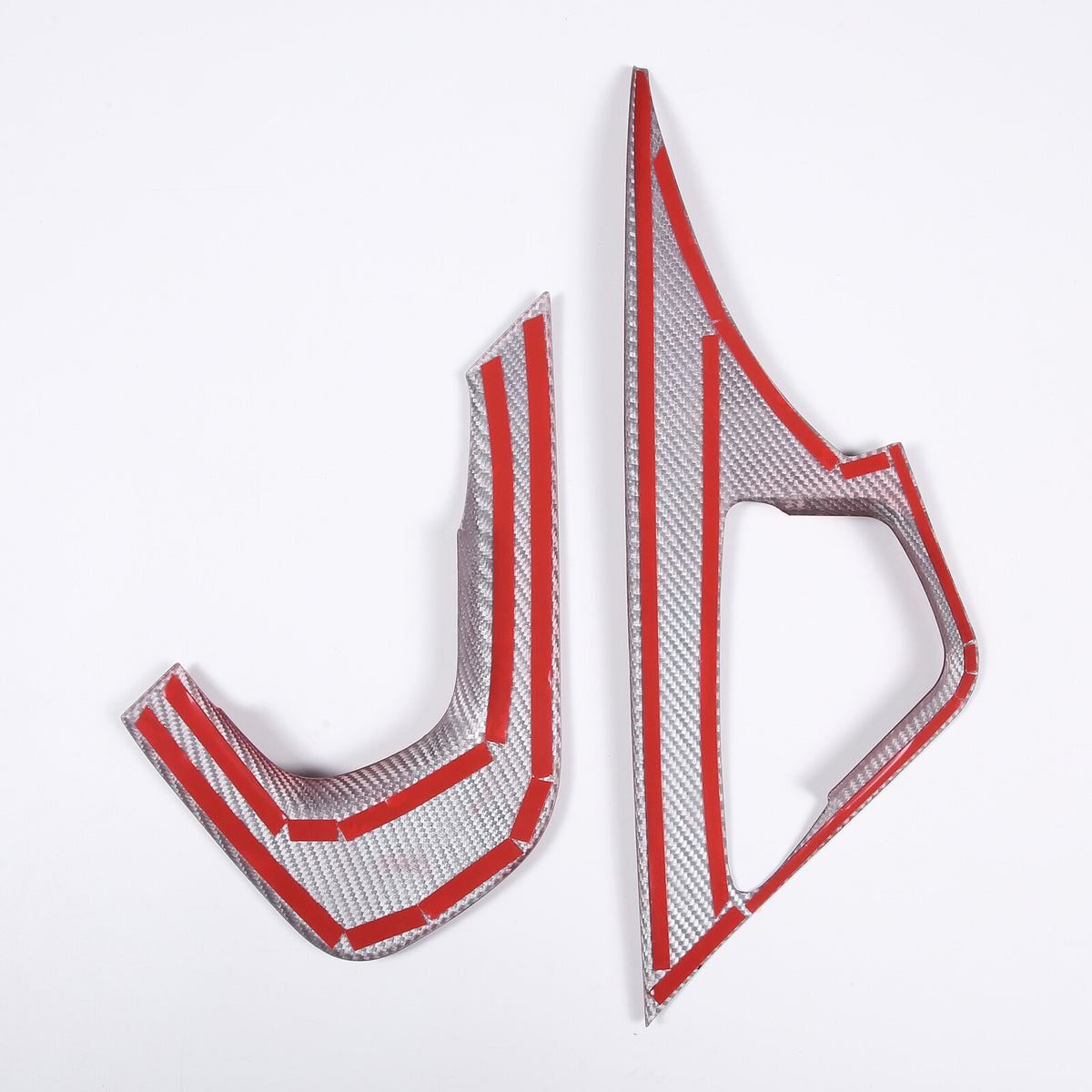 Red Carbon Fiber Co-pilot center Grab Handle Cover Trim For Corvette C7 14-19 11