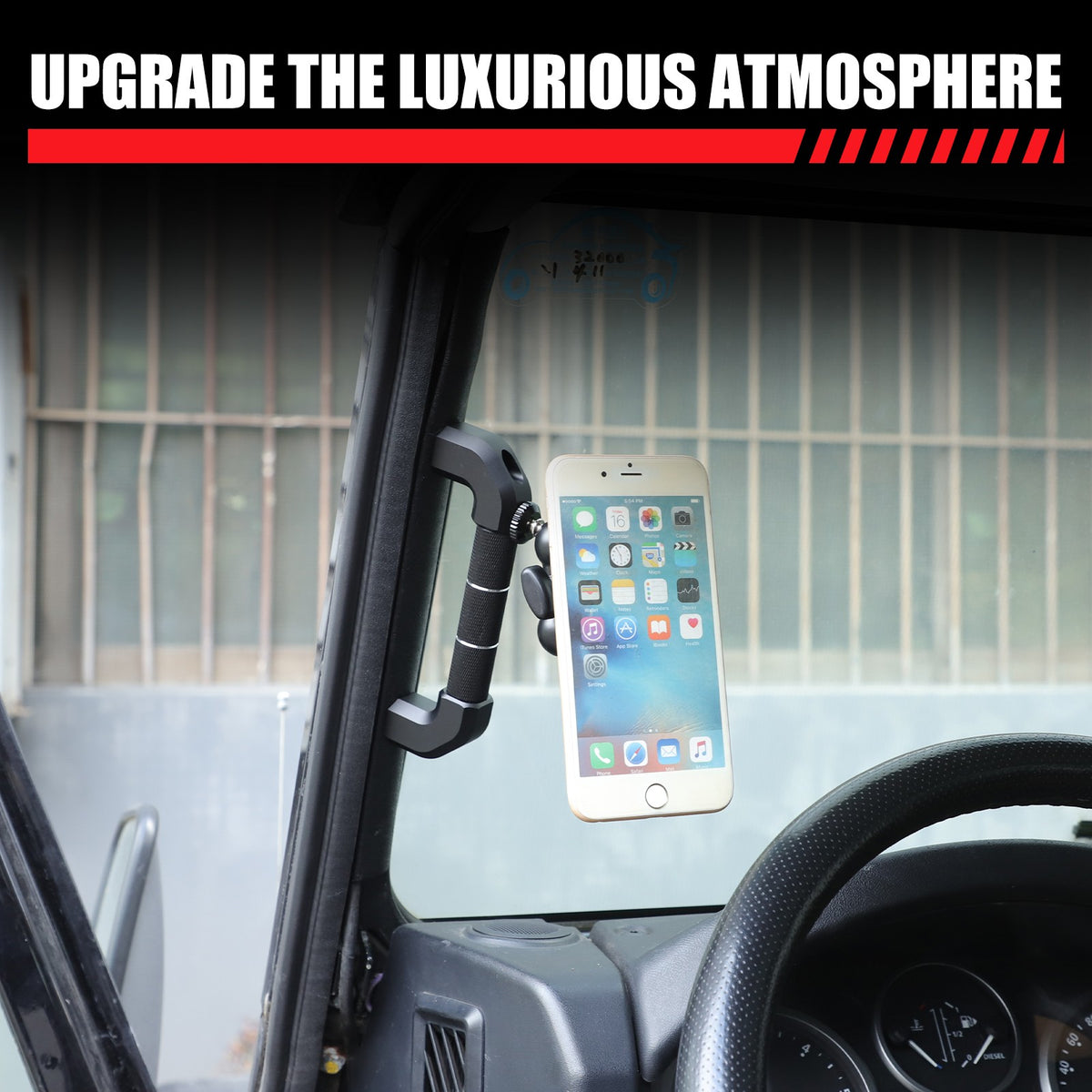 Replace Black A-Pillar Handle W/ Phone Mount For LR Defender L316 2004-2018 17
