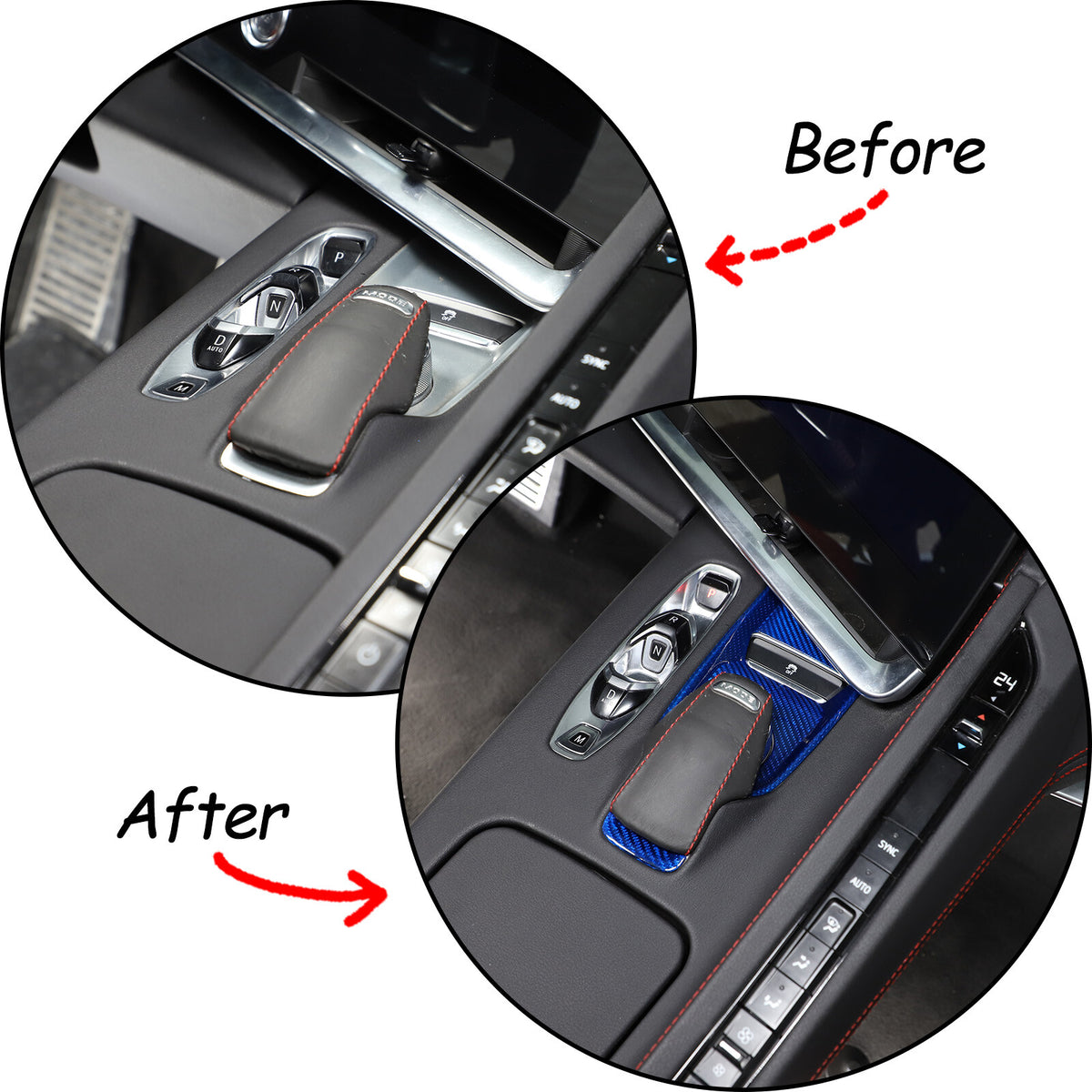 Blue Real Carbon Fiber Full Interior Set Decor Trim Kit for Corvette C8 20-25 - Variants 6-10 14