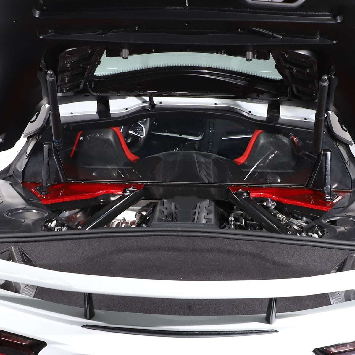 Red Real Carbon fiber Front Hood Lift Support Corner Cover For Corvette C8 20-26 14