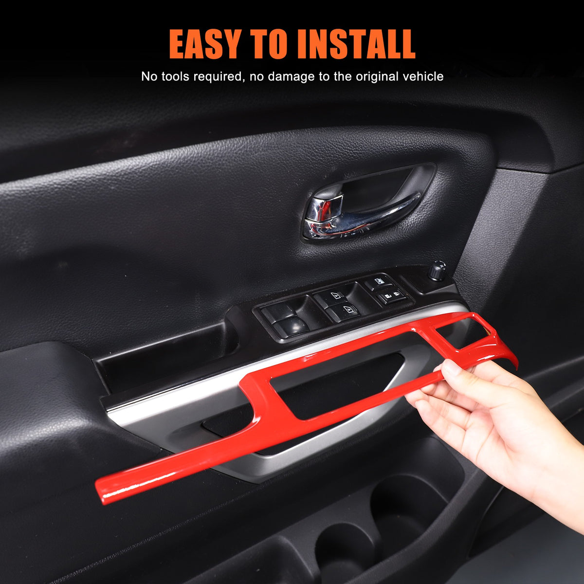 11PCS Red ABS Dashboard Center Console Trim Cover Set for Nissan Titan 2016-23 12
