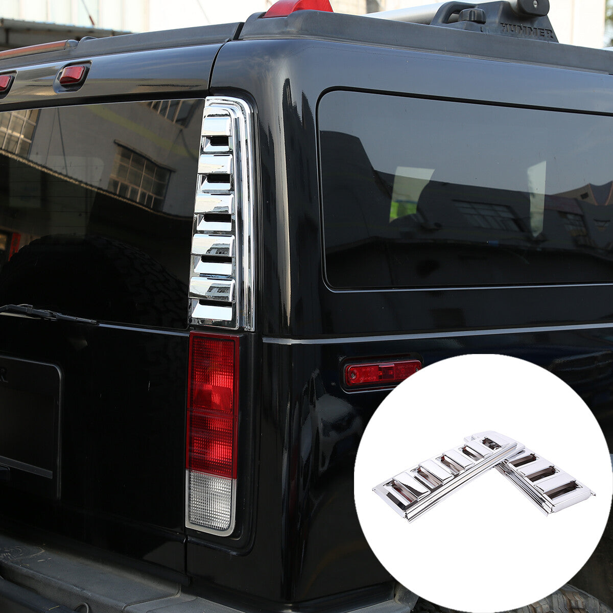 Silver Chrome Cover Trim Door Handle Mirror Hood Vent Kit For Hummer H2 2003-09 18