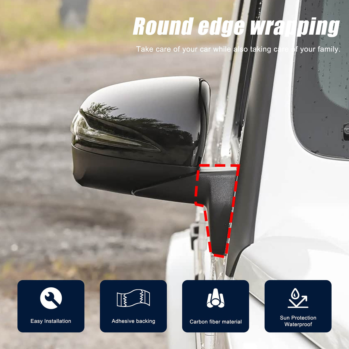 Real Carbon Fiber Rearview Mirror Base Cover Trim For Benz G-Class W465 2025 US 5