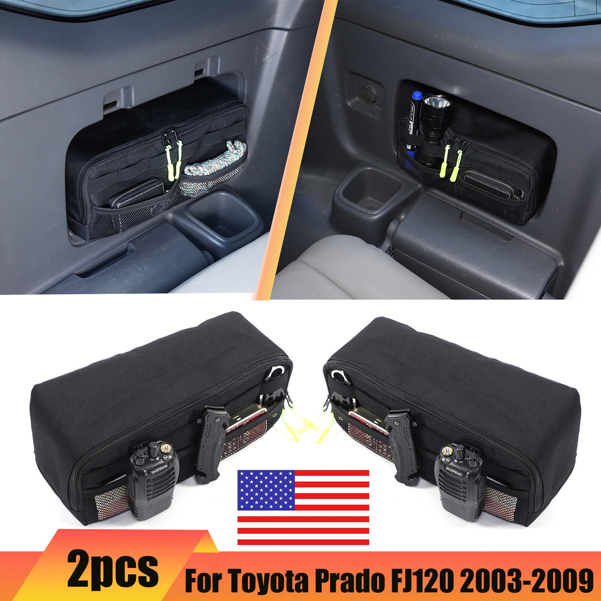 Rear Trunk Left Right Side Storage Bag Organizer For Toyota Prado FJ120 03-09 US 1