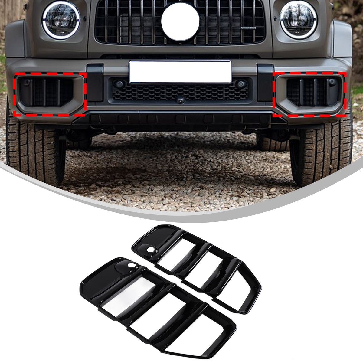 Piano Black Front Bumper Side Air Intake Grille Trim For Benz G G63 W465 25+ US 3