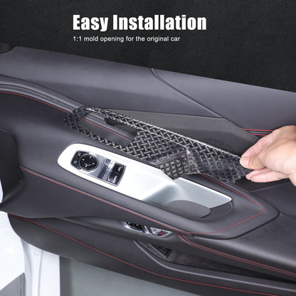 Real Carbon Fiber Window Lift Button Frame Trim For Corvette C8 Coup 2020-2026 13