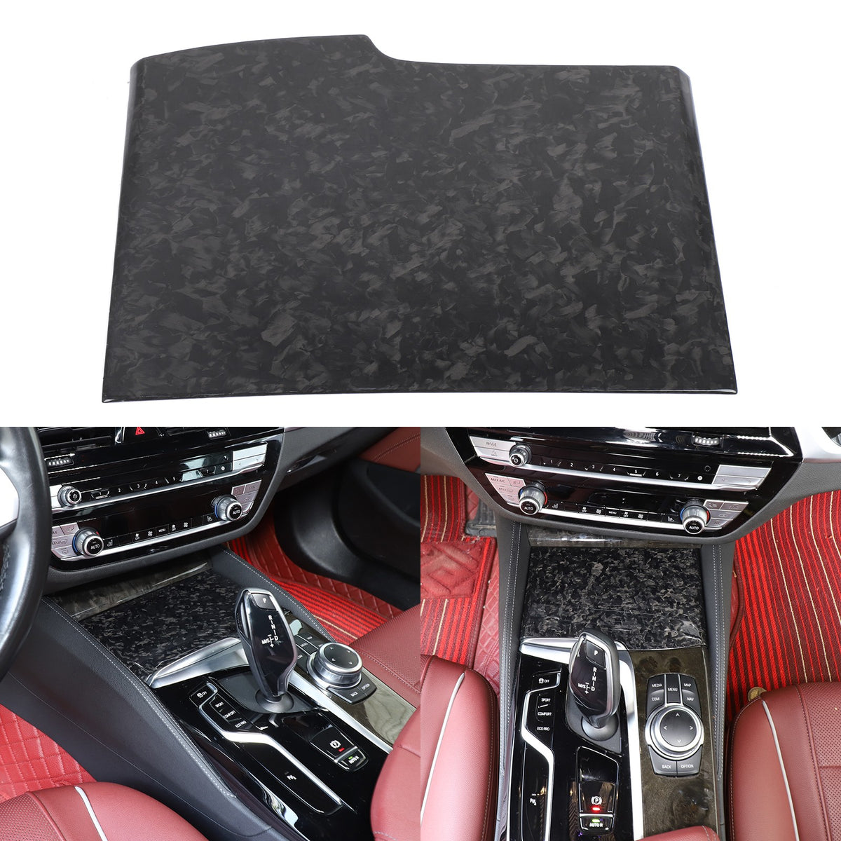 Forged Real Carbon Fiber Center Cup Holder Trim For BMW 5 Series G30 2018-2022 19