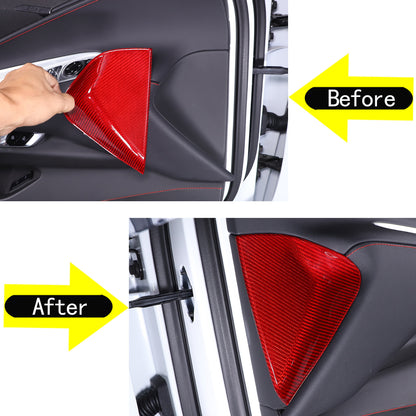 Red Carbon Fiber Dashboard Anti-collision Door Panel Trim Cover For Corvette C8 2