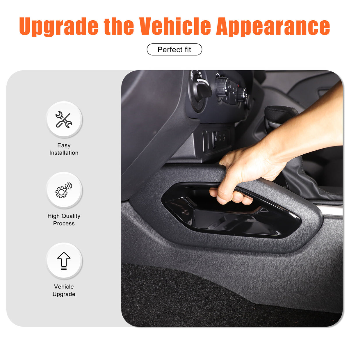 Glossy Black Center Console Side Armrest Frame Trim For Nissan Frontier 2022+ US 11