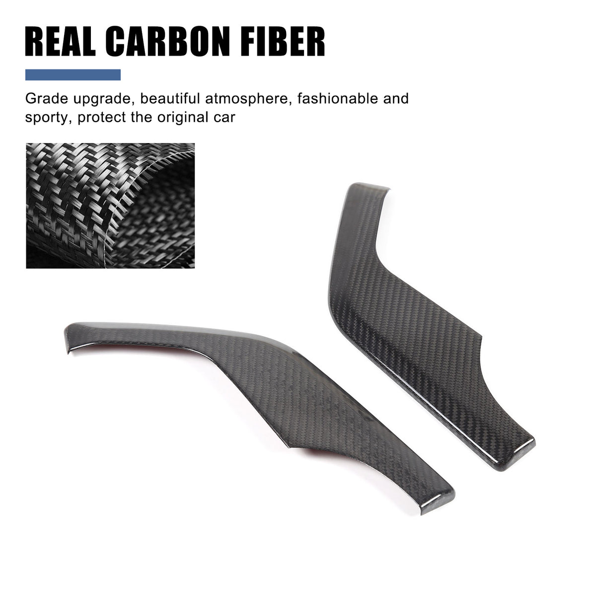 Real Carbon Fiber Dashboard Side Console Pitched Horn Cover For Corvette C8 20+ 15