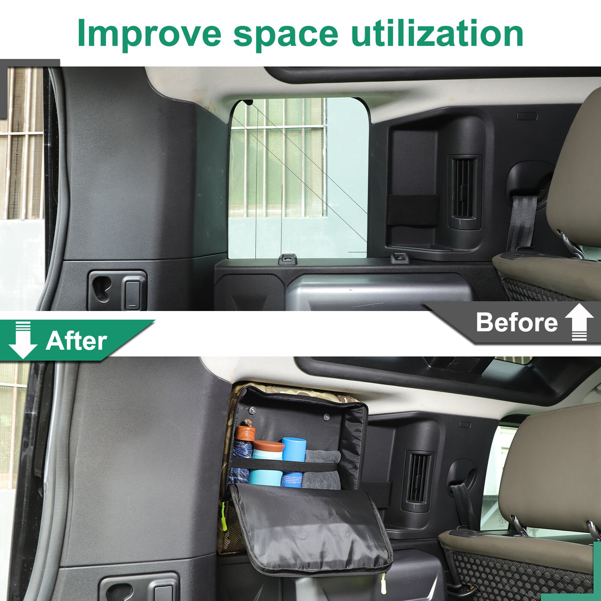 Camouflage Rear Trunk Side Window Storage Bag Tray For LR Defender 110 L663 20+ 23