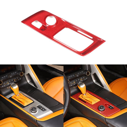 Red Real Carbon Fiber Gear Shift Trim Cover For Corvette C7 2014-2019 2