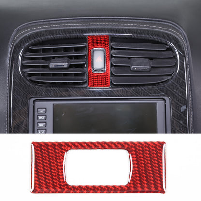 For Corvette C6 05-13 Red Carbon Fiber Interior Center Console Trim Cover Set 6