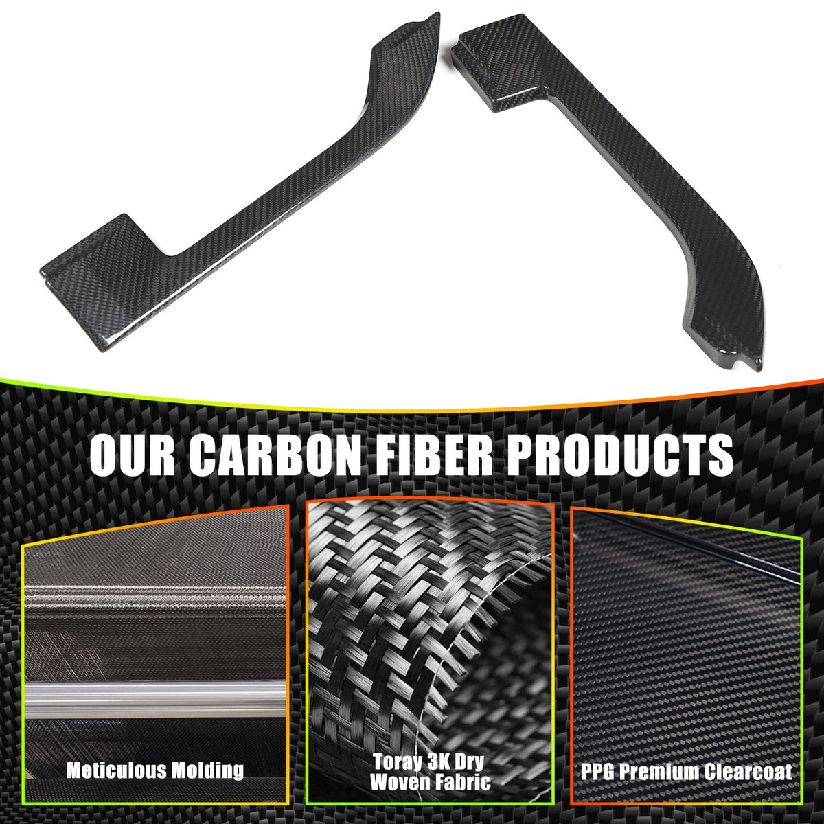 Real Carbon Fiber Fender Air Vent Frame Trim For Jaguar F-TYPE X152 2013-2020 8