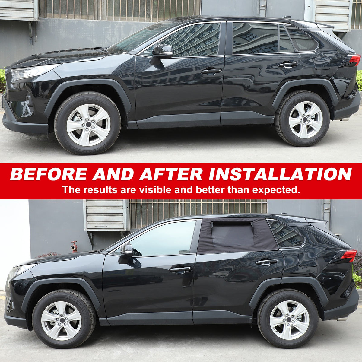 Rear Window Sun Shade Cover Deflectors For Toyota RAV4 2020-2024 19