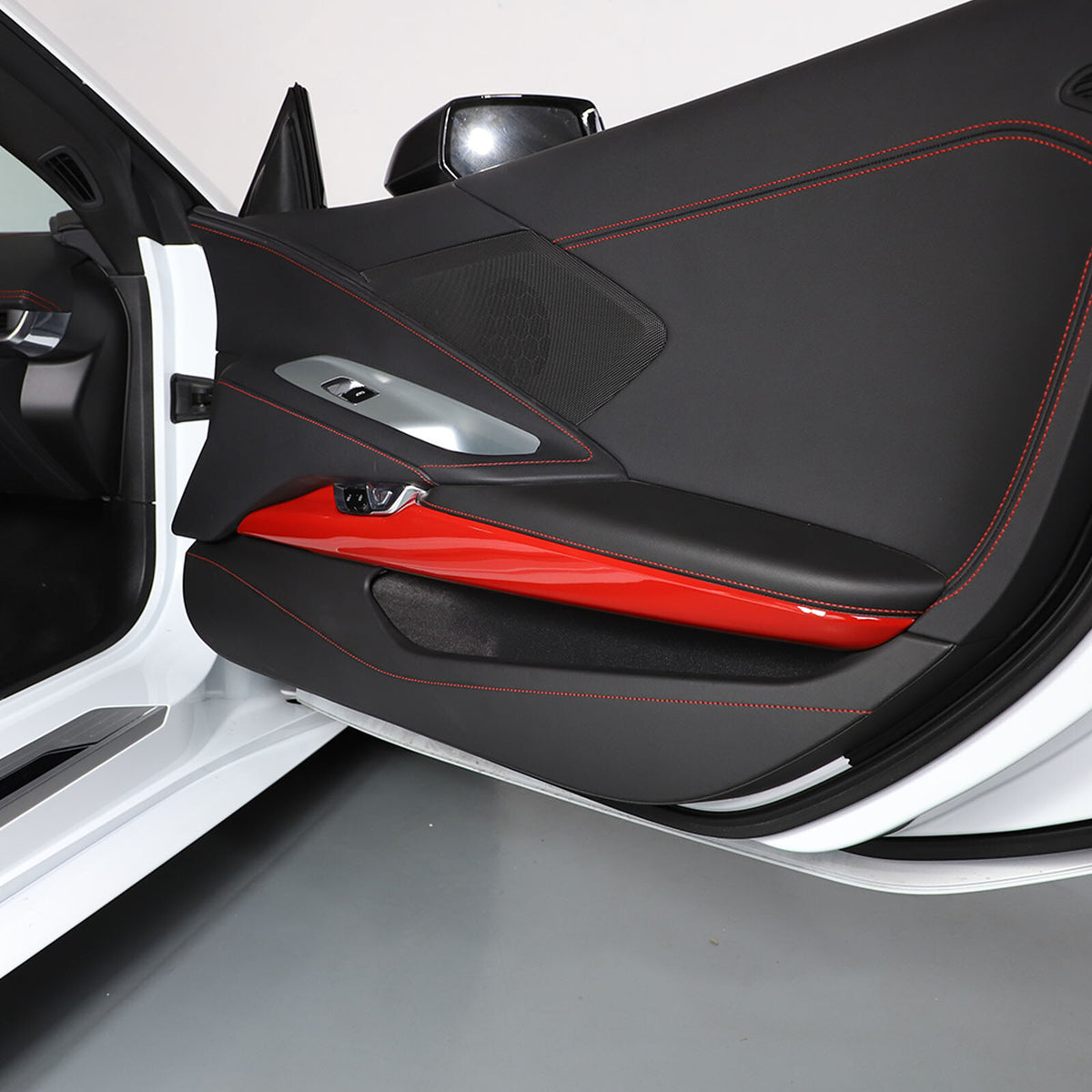 Red Full Interior Set Dash Panel Decor Cover Trim Kit For Corvette C8 2020-25 - Variants 6-10 6